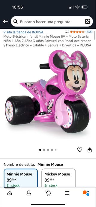 Moto Eléctrica Minnie Mouse 6V Niña