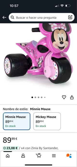 Moto Eléctrica Minnie Mouse 6V Niña