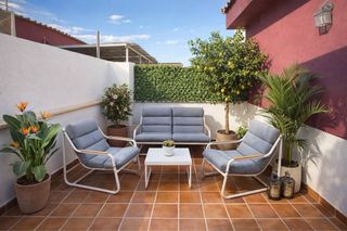 Conjunto de Jardín Gris y Blanco