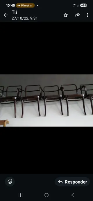 23 Sillas Thonet hoffman 811 en haya color caoba