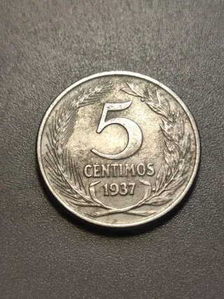 Moneda 5 céntimos 1937 República Española