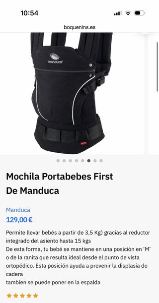 Mochila Portabebés Ergonómica Manduca