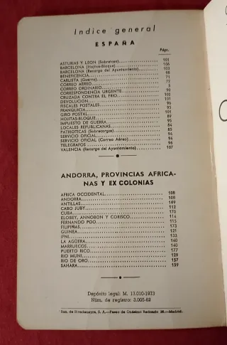 Catalogo Regulador, 1975 ~ 76 España