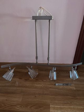 Lámpara de techo 4 focos cristal