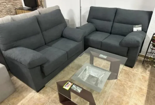 Sofá modular gris tela
