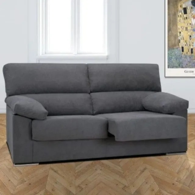 Sofá modular gris tela