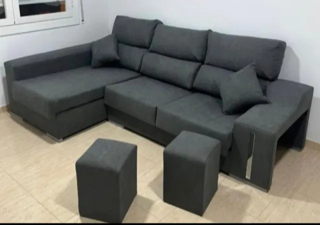 Sofá modular gris tela