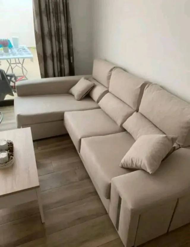 Sofá modular gris tela