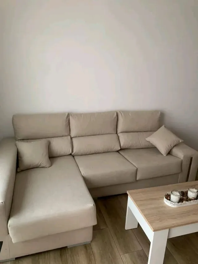 Sofá modular gris tela