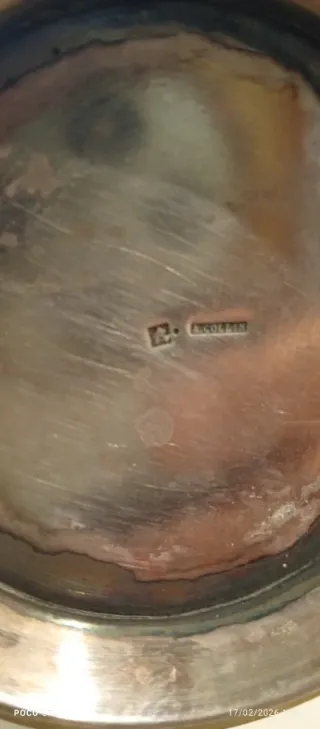 Tetera antigua metal plateado decorada