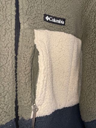 Chaqueta Columbia sherpa bicolor verde Talla L