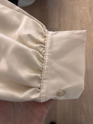 Camisa brillante color champan .