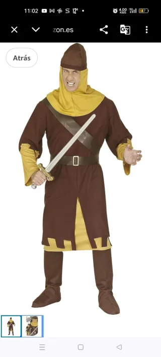 Disfraz Soldado Medieval Adulto Talla M