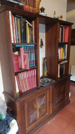 Antiguo Mueble Estanteria Comedor de Madera Maciza