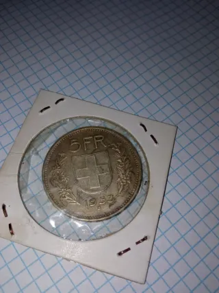 Moneda de plata Helvética 1953