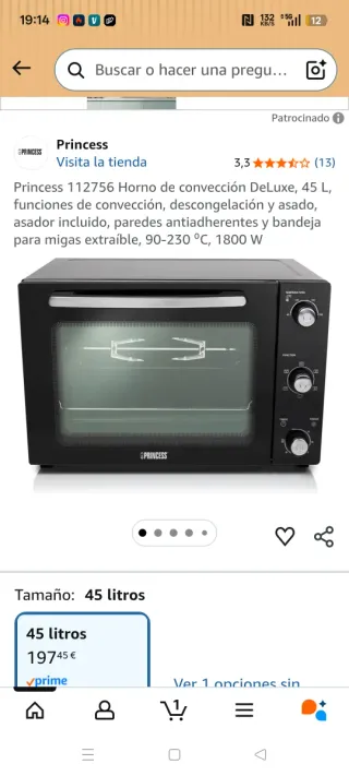 Horno Princess Convección 45L