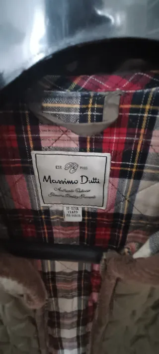 Abrigo niña Massimo Dutti verde caqui (doble uso).