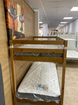 Litera doble madera con 2 colchones