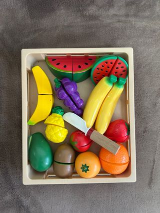Lote Juguetes Frutas Cortar Madera