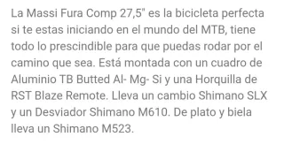 MTB Massi Fura Talla L Rueda 27.5