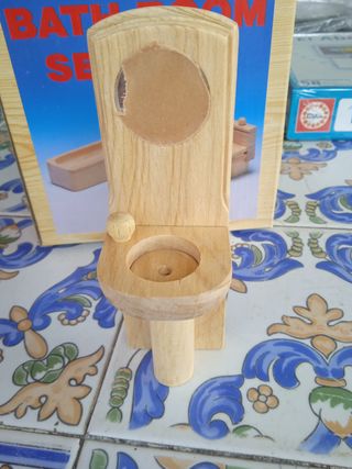 Juego Baño Muñecas Madera