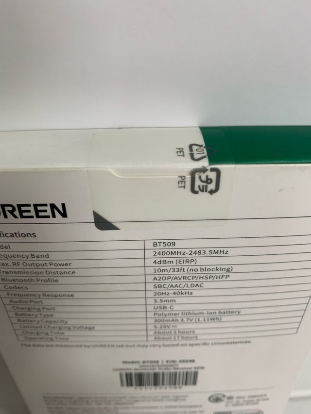 Receptor Bluetooth UGREEN 5.0 LDAC Jack