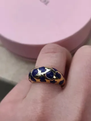 Anillo Tous Azul y Dorado
