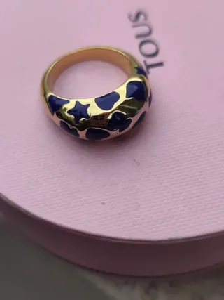 Anillo Tous Azul y Dorado