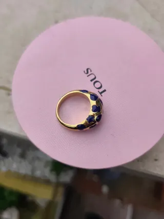Anillo Tous Azul y Dorado