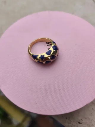 Anillo Tous Azul y Dorado