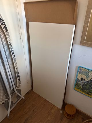 Tablero escritorio madera lacada en blanco