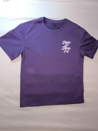 Camiseta Morada Shein Letras Talla M