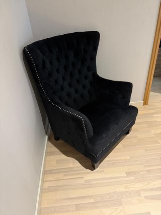 Sofá butaca terciopelo negro