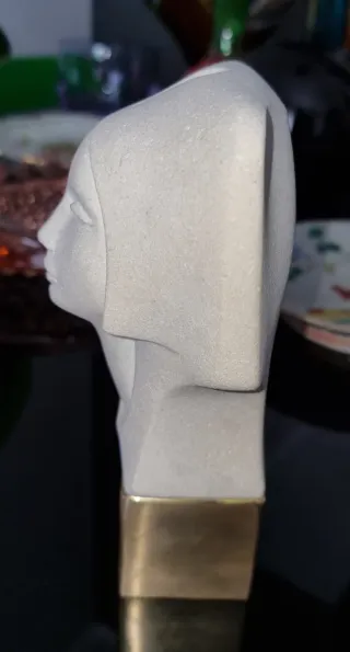 Escultura Art Deco Vintage antigua Mujer Piedra