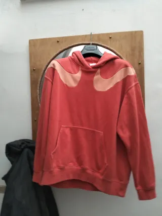 Felpa Nike corallo con doppio swoosh