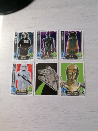 6 cartas Star Wars Force Attax Serie 6
