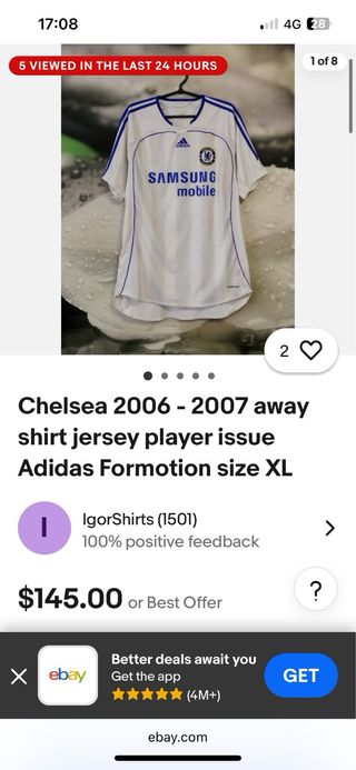 Camiseta Chelsea FC 2006-07 Visitante Adidas