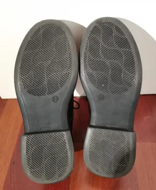 Zapatos Oxford negros piel plataforma chunky T38