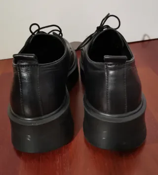 Zapatos Oxford negros piel plataforma chunky T38