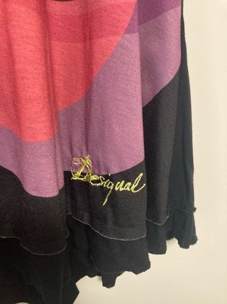 Vestido Desigual Negro Multicolor