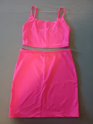 Completo top gonna rosa tg XS nuovo