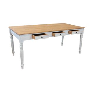 Tavolo da Pranzo in Mogano 180x90 cm Con Cassetti