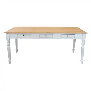 Tavolo da Pranzo in Mogano 180x90 cm Con Cassetti