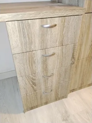 Escritorio y Cajonera madera forrada