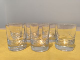 Set 6 Vasos Chupito Cristal Tallado