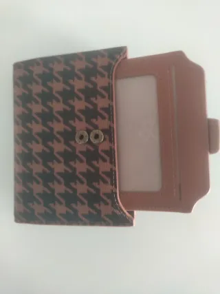 Cartera monedero mujer beige y oro