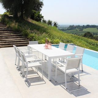 Tavolo Allungabile 182/237cm in Alluminio Bianco