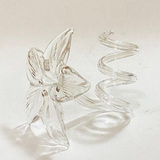 Portacandele Fiore Vetro Trasparente