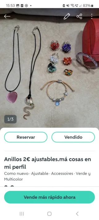 Collares y anillos.se pude hacer lotes