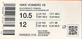 Zapatilla Nike Vomero 18 Negra/Roja